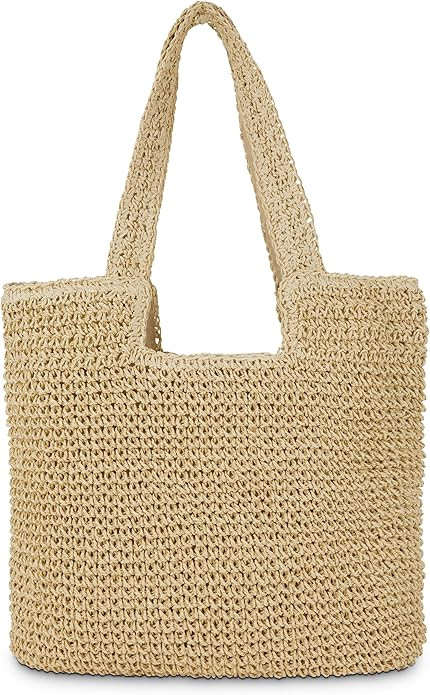 COZYOFFI Straw Beach Tote Bag: Large Summer Boho Woven Bags - Rattan Handmade Shoulder Handbags f... | Amazon (US)