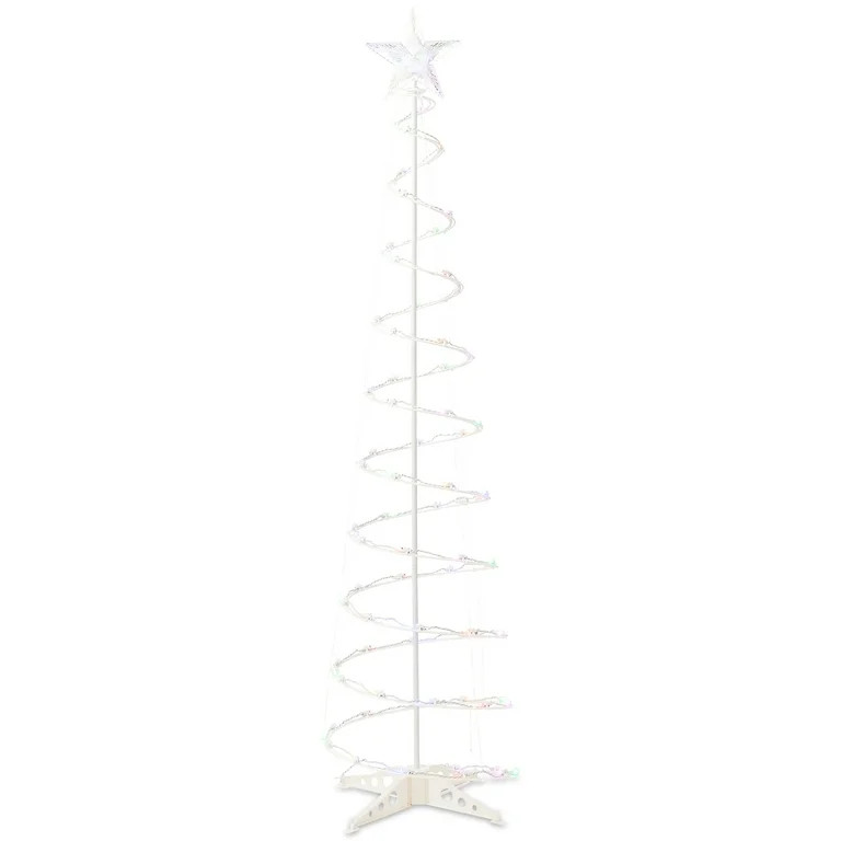 Indoor/Outdoor Light-Up Spiral Christmas Tree Decoration with 80 LED Lights, Multicolor, 6', by H... | Walmart (US)