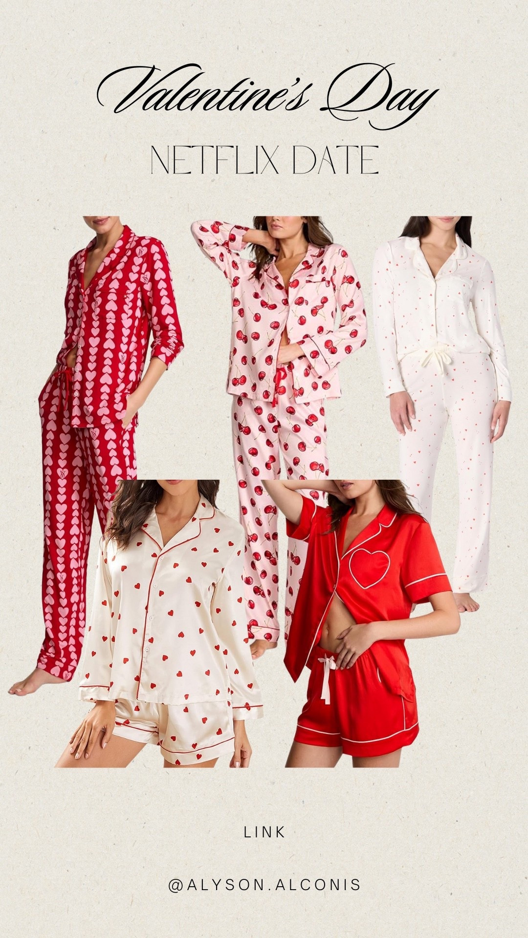 Valentine’s Day pajamas — cozy, cute, and perfect for staying in.
This Valentine’s Day PJ set is my favorite for low-key nights, slow mornings, and cozy at-home plans. Soft, comfortable, and festive without being over the top, it’s the kind of pajama set you’ll want to wear all season long — not just on Valentine’s Day. Perfect for movie nights, self-care nights, or matching with your favorite cozy drink and a good show.

This is also such a great gift idea if you’re shopping for something fun, practical, and easy to size.

Perfect for:
❤️ Valentine’s Day pajamas
🍿 Cozy nights in
☕ Slow mornings at home
🎁 Valentine’s Day gift idea
✨ Lounging & sleepwear

📏 Sizing & fit details (I’m 4’11”, ~120 lbs, petite):
PJ top: XS
PJ bottoms: XS
Fit: Relaxed and comfy

Think Valentine’s Day pajamas, Valentine’s PJ set, cozy Valentine’s outfit, cute sleepwear, lounge pajamas, heart pajamas, comfy loungewear, and Valentine’s Day gift ideas.

Follow for more petite-friendly outfits, cozy finds, and everyday style:
IG: @alyson.alconis
TT: @alysonalconis


#LTKValentine