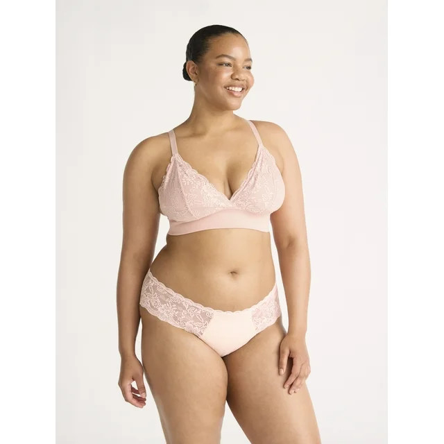 Joyspun Women's Micro and Lace Bralette, Sizes S-3XL | Walmart (US)