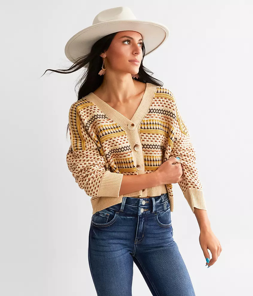 Blue Blush Cropped Cardigan Sweater | Buckle