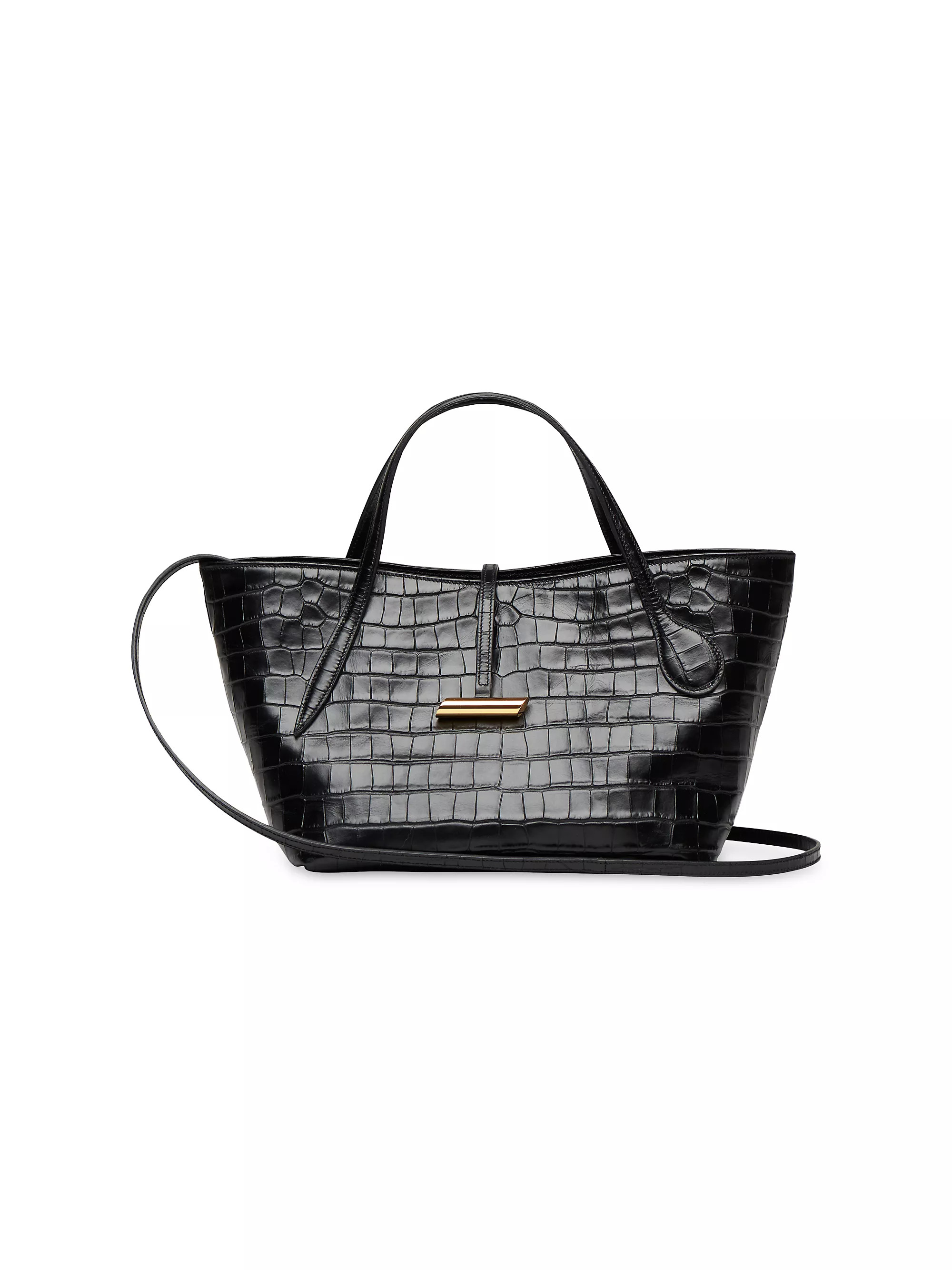 Shop Liffner Petite Penne Crocodile-Embossed Leather Tote Bag | Saks Fifth Avenue | Saks Fifth Avenue