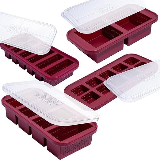 Souper Cubes Silicone Freezer Molds Gift Set with 2 Tbsp, 1/2, 1, and 2 Cup Silicone Freezer Tray... | Amazon (US)