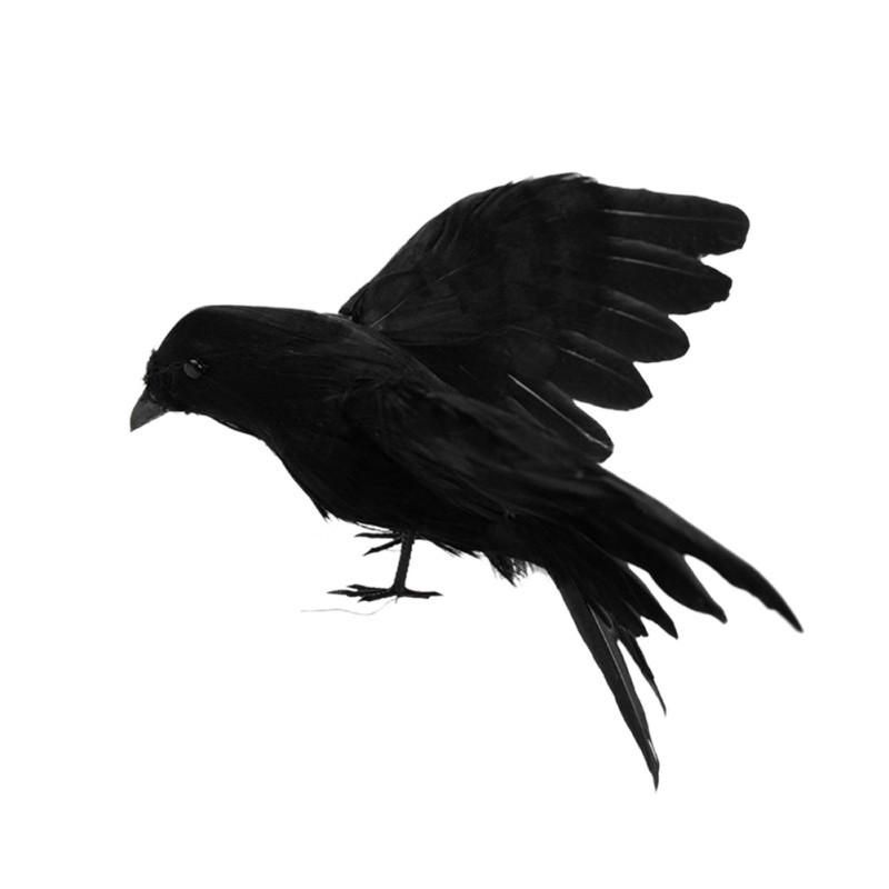 Realistic Crows Lifesize Extra Large Handmade Black Feathered Crow for Halloween Decorations Bird... | Walmart (US)