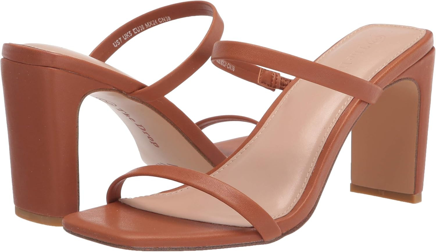 The Drop Women's Avery Square Toe Two Strap High Heeled Sandal | Amazon (US)