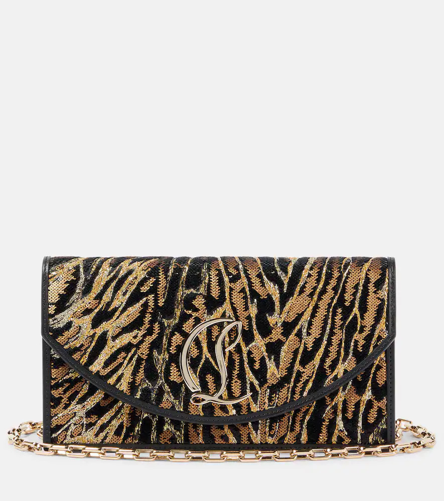 Christian Louboutin Loubi54 leopard-print crÃªpe satin clutch | Mytheresa (INTL)