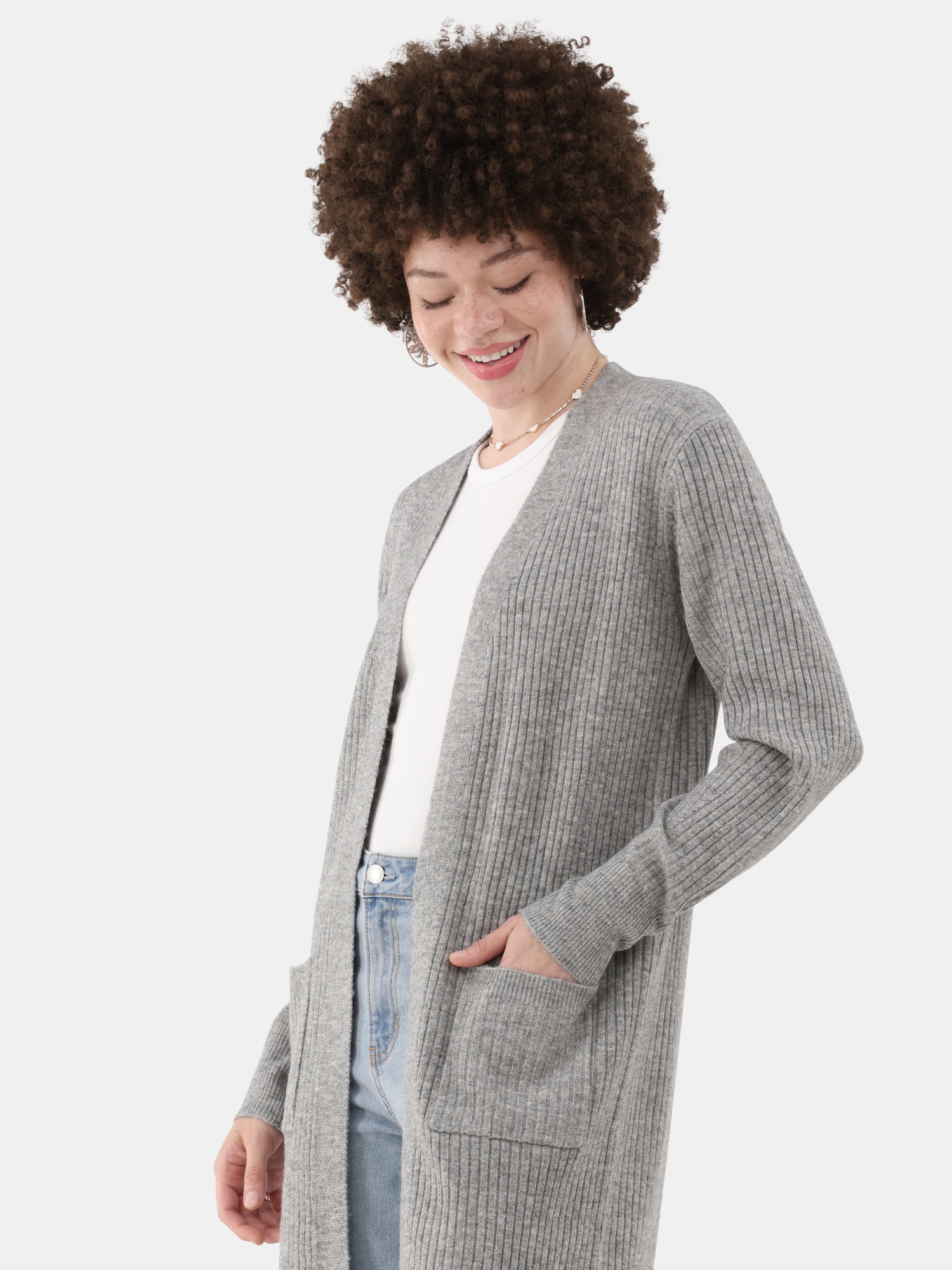 No Boundaries Ribbed Duster Cardigan Sweater, Women’s | Walmart (US)