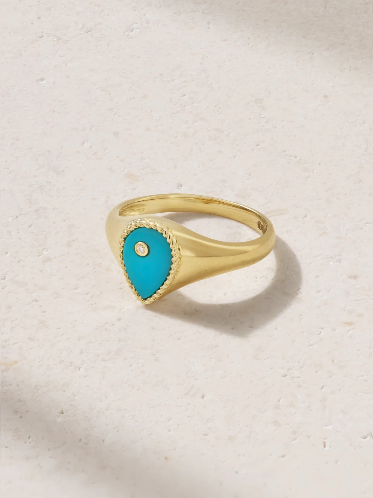 Yvonne Léon - 9-karat Gold, Turquoise And Diamond Ring - 4 | NET-A-PORTER (US)