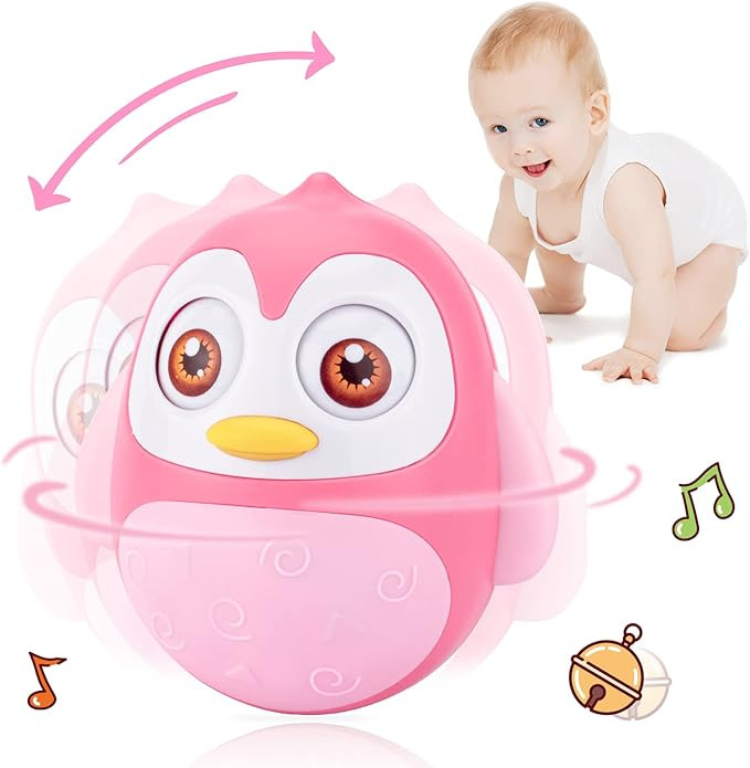 UNIH Roly Poly Baby Toys 6 to 12 Months Developmental, Tummy Time Wobbler Toy for Baby, Penguin T... | Amazon (US)