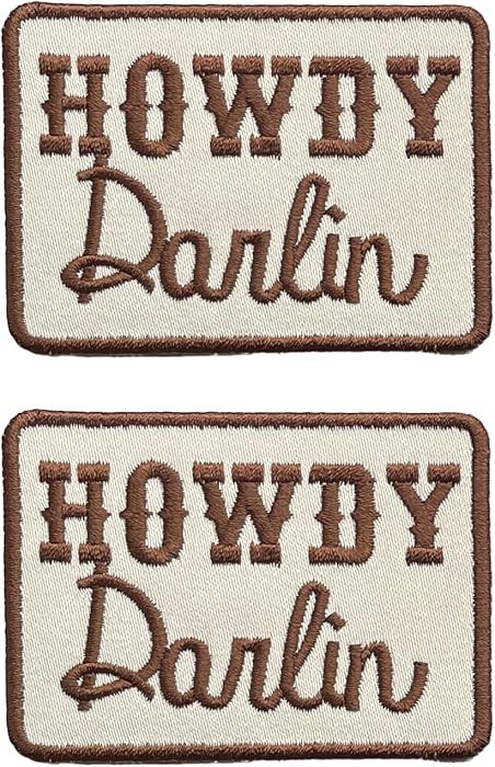 Howdy Darlin Patch, 3" x 2.25", Embroidered Iron-On for Hats, Bags, Jackets, 2-Pack | Amazon (US)