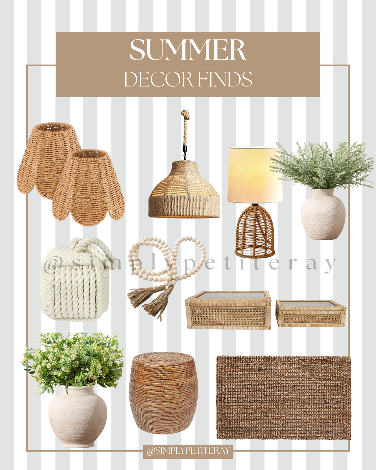 Spruce up your space with these summer decor finds! Perfect for adding a rustic touch to any room.

Summer Decor Finds, Rustic Home Decor, Seasonal Decorating, Summer Home Style, Cozy Living Spaces, Farmhouse Decor, Home Inspiration, Interior Styling, Neutral Decor, Living Room Refresh, Bedroom Decor Ideas, Rustic Accents, Home Aesthetic, Summer Decorating

#SummerDecor #RusticDecor #HomeDecorIdeas #FarmhouseStyle #InteriorInspiration #SeasonalDecor #HomeStyling #SummerHome
 

 #LTKHome