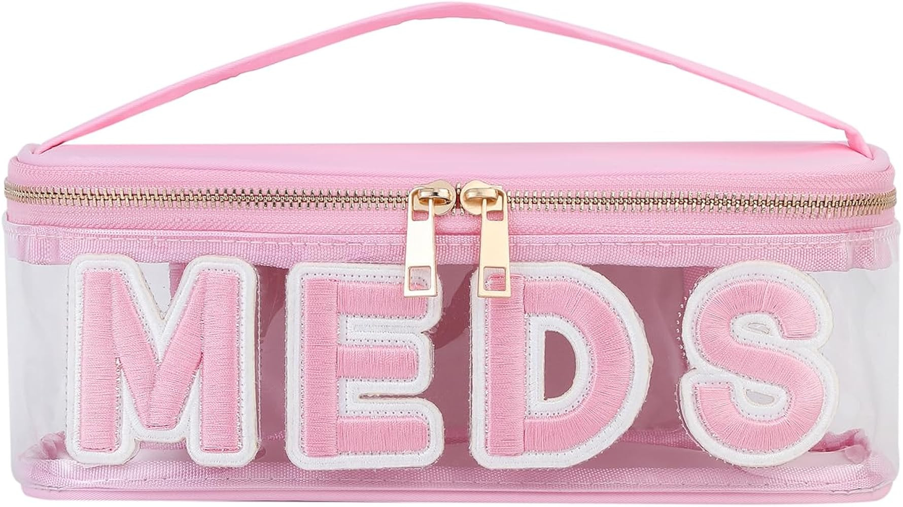 RSRSLEII Clear Waterproof MEDS RX Makeup Bag，Transparent PVC Letter Patch medication travel cas... | Amazon (US)