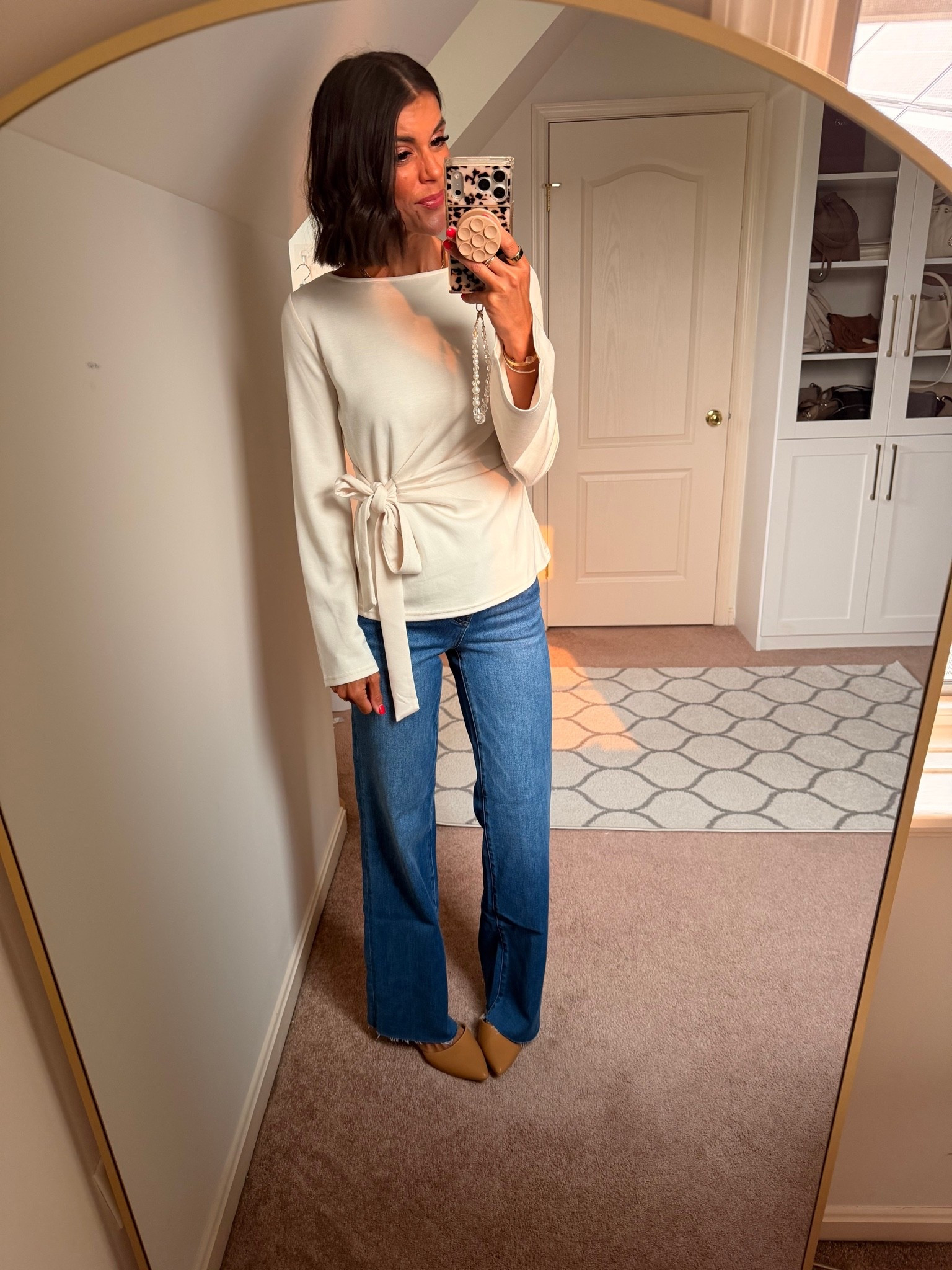 Size small in top size 24 in jeans (32 inch inseam)

#LTKdayinmylife #LTKgrwm #LTKmomlife