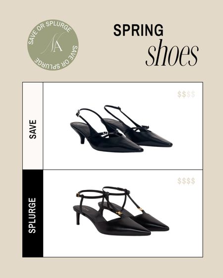 Save or Splurge | slingback kitten heels 🖤

#mangoshoes #celine #looksforless

#LTKshoecrush