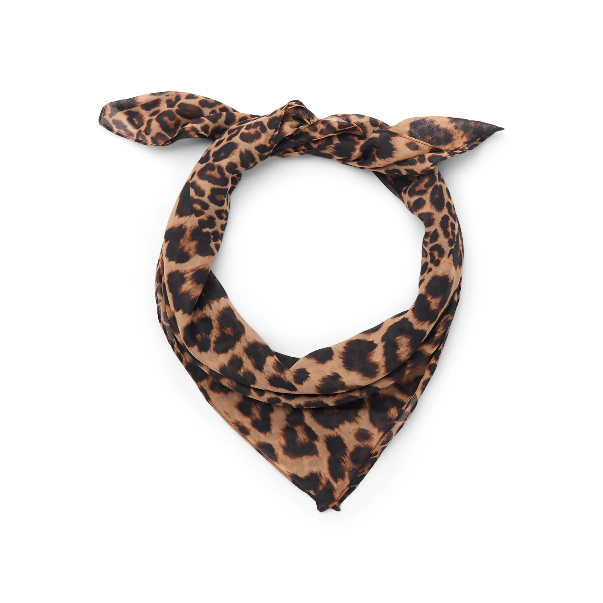 Time and Tru Women's 30 X 30 Printed Square Scarf, One Size, Brown Fawn | Walmart (US)