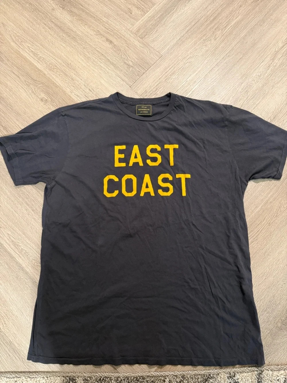 East Coast Graphic Tee - Navy with Yellow Lettering | Poshmark
