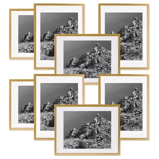 Koyal Wholesale Gold Gallery Wall Frames with White Mats, (5" x 7"), 8ct | Walmart (US)
