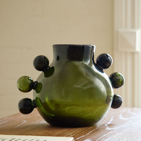 Jade Glass Vase, Green, 8in | West Elm (US)