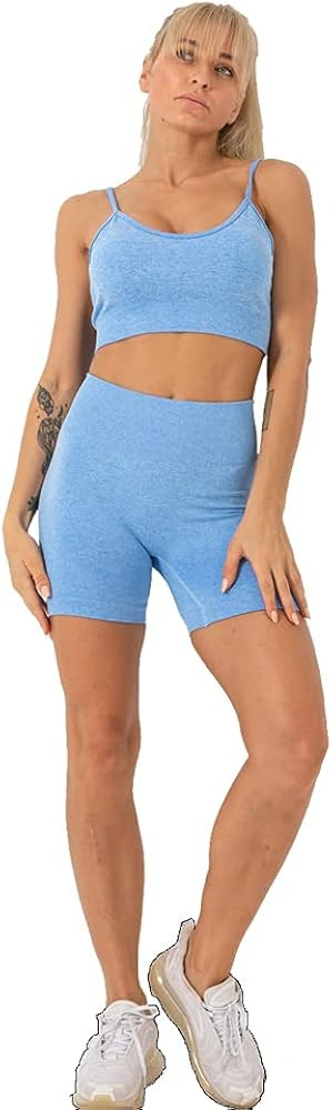 FIREQUEEN Womens Sleeveless Workout Outfits 2 Pieces Yoga Tracksuit Set - Seamless Gym Crop Top S... | Amazon (US)