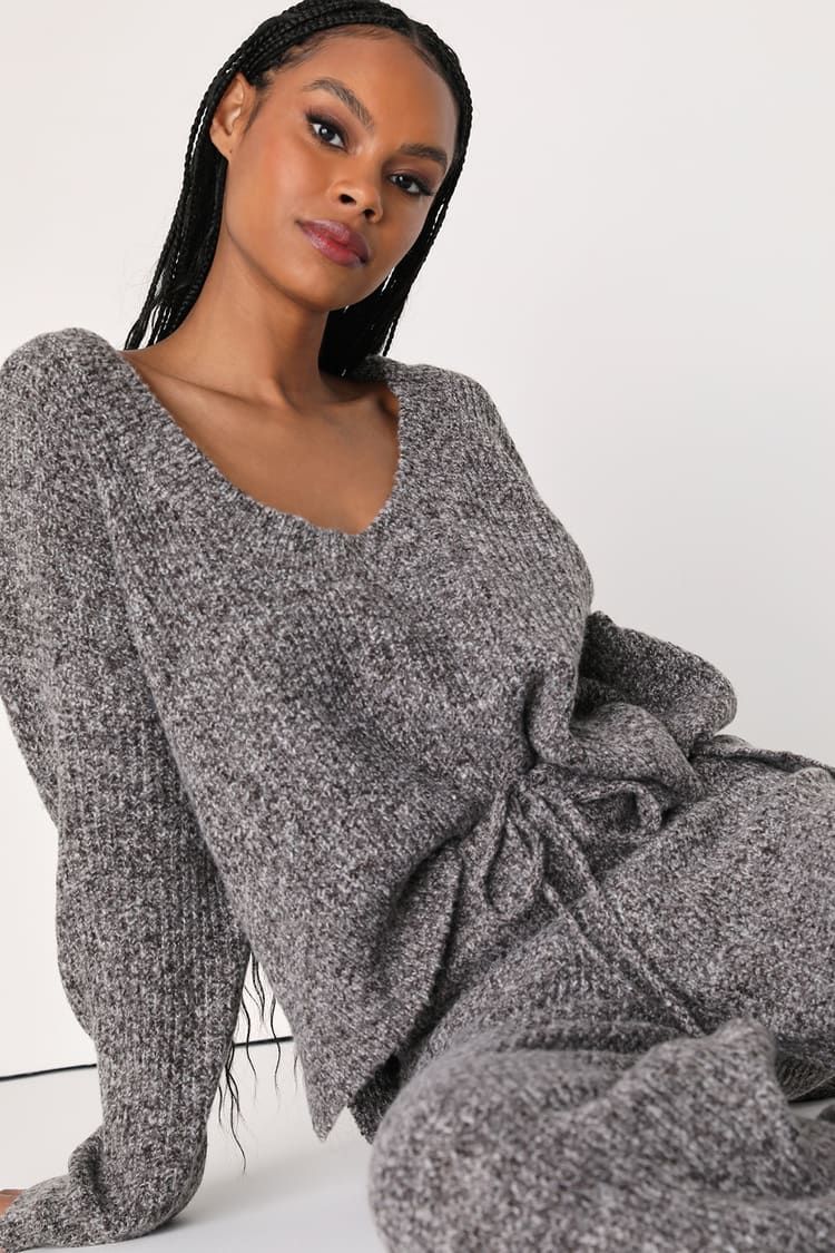 Maximum Relaxation Grey Heather Pullover Sweater | Lulus (US)