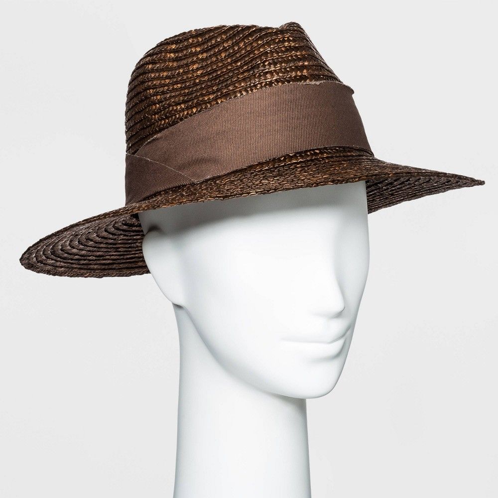 Women's Straw Panama Hat - A New Day Brown One Size | Target