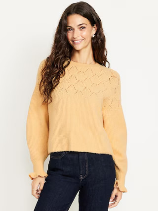 Loose Crew-Neck Cropped Sweater | Old Navy (US)