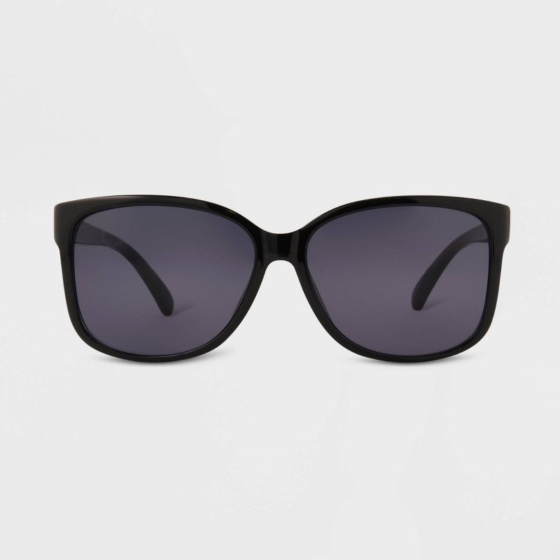 Women's Shiny Plastic Square Sunglasses - Universal Thread™ Dark Brown | Target