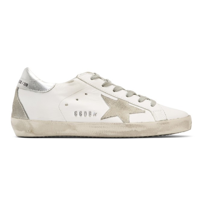 Golden Goose - White & Silver Superstar Sneakers | SSENSE 