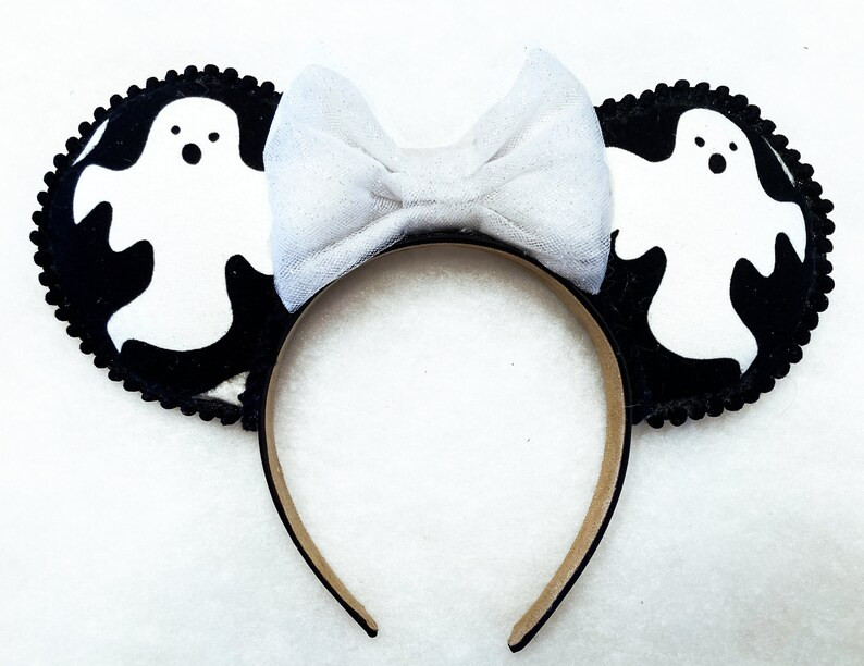 Ghost Halloween Ears, Glow in the Dark Mouse Ears, Halloween Ears, Glowing Ghost Mouse Ears, Mous... | Etsy (US)