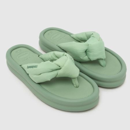 Womens Light Green Havaianas Over Puffed Flip Sandals | schuh | Schuh