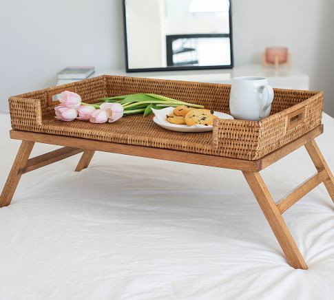 Tava Handwoven Rattan Rectangular Serving Tray | Pottery Barn (US)