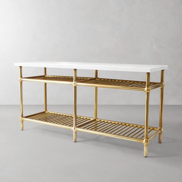 French Industrial Brass Kitchen Island (36"-72") | Williams-Sonoma