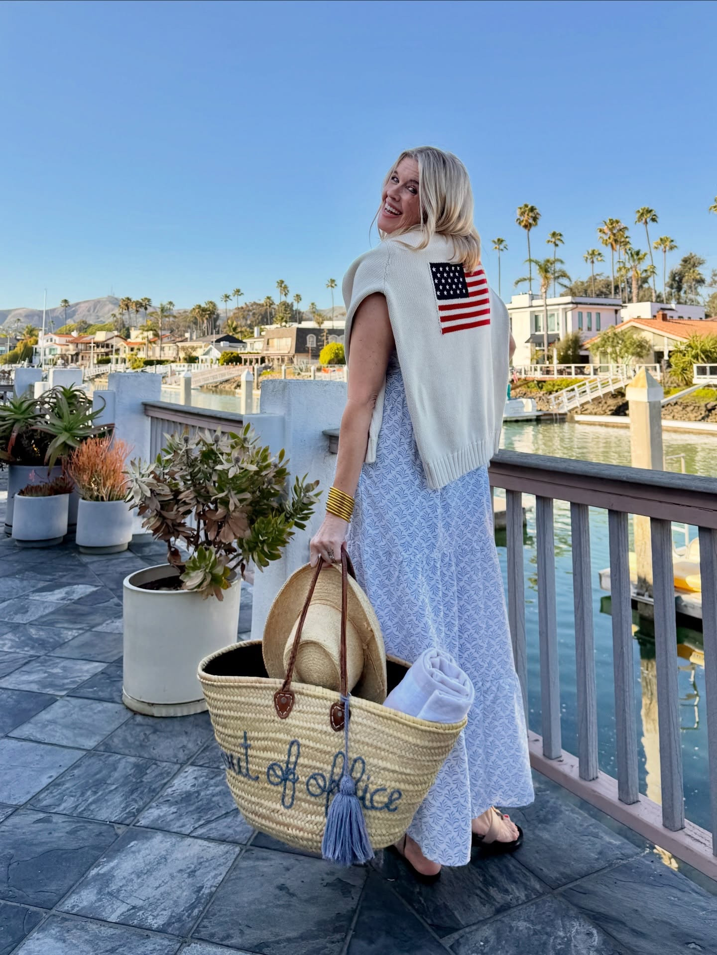 Coastal Grandmother Style over 50🌊

 I don’t know about you… but I’ll never get tired of - Classic Coastal Style …or being sun kissed☀️

No matter what you call it.. Living like Nancy, Coastal Grandmother, East Coast Summer, Nautical Style…. 

It’s  always pretty, fresh, a little romantic, easy, breezy and perfect at any age🌊🤍

This Dress would be cute for Mother’s Day, Bridal or baby shower,  and garden party…. Of course vacation🌊
 
What’s your Beach, coastal style? 

Are you Headed out of office soon?

Outfit details:

Gibsonlook Tired maxi dress with flutter sleeve fits tts 
🤍 Save 10% with DARCY10  code on dress

Flag knit sweater Ralph Lauren fits tts  (linked similar options as well)  fits tts

Gucci sandals. Tts 

Julie voz jewelry 

Budha girl bracelets set

Outfit of office straw bag with tassels

Straw hat hat Gigi pip (old) link similar

Thanks to my good friend Gina  @gee_run  for taking my photos for the last 5 days 😉🫶🏻

#coastalgrandmother #eastcoastsummer #outofoffice #styleover50

#LTKTravel #LTKOver40 #LTKMothersDay