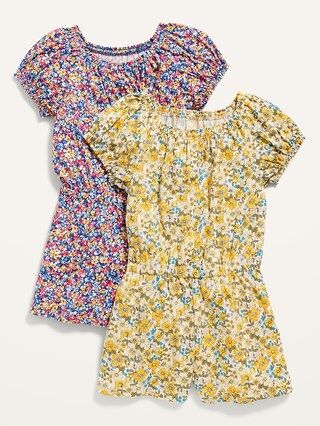 Jersey-Knit Short-Sleeve Romper 2-Pack for Girls | Old Navy (US)