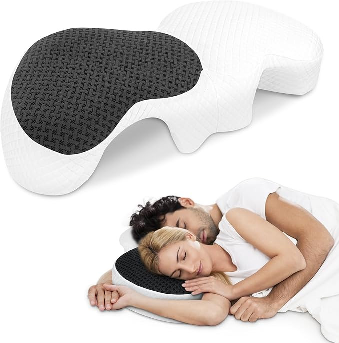 HOMCA Memory Foam Couple Pillow for Cuddling with Arm Hole for Pressure Relief, Ergonomic Neck Su... | Amazon (US)