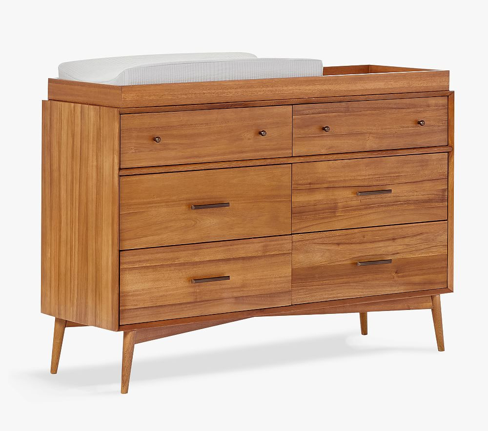 west elm x pbk Mid-Century Extra Wide Dresser & Topper Set, Acorn | Pottery Barn Kids