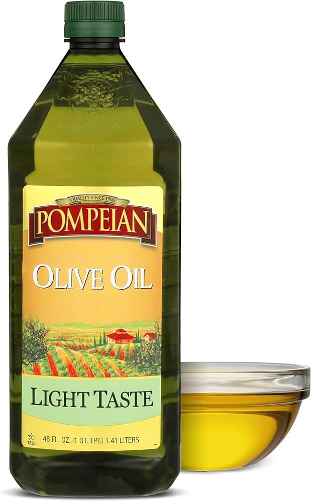 Pompeian Light Taste Olive Oil - 48 Fl Oz - Olive Oil for High Heat Cooking - Light Flavor for Ba... | Amazon (US)