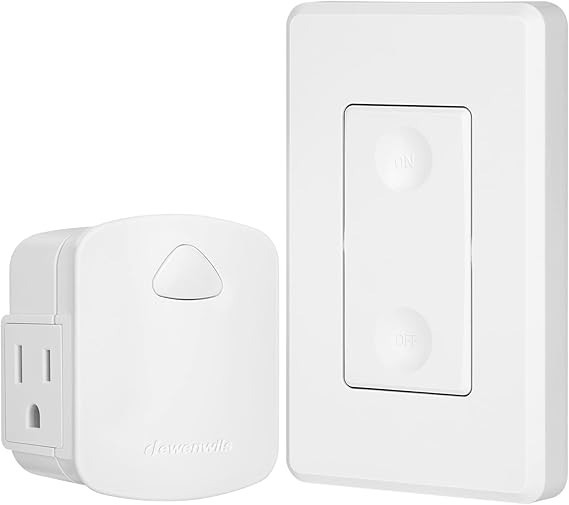 DEWENWILS Wireless Light Switch Remote Control Outlet, Remote Power Wall Switch for Lamps, No Wir... | Amazon (US)