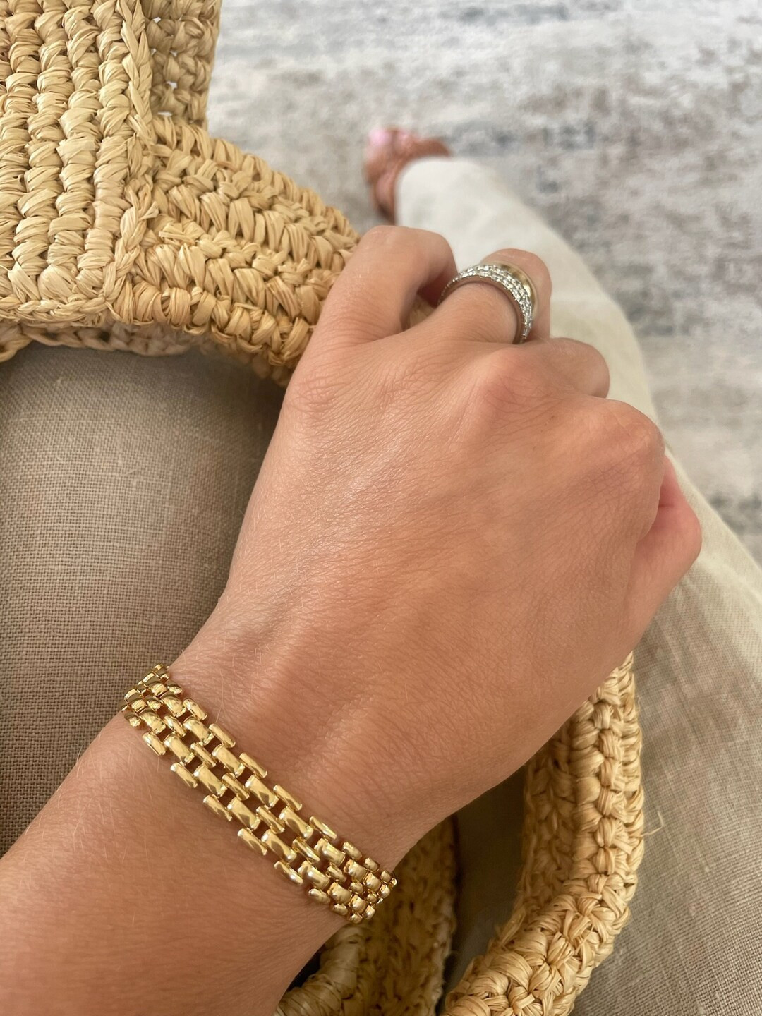 18k Gold Chain Bracelet, Wedding Jewelry, Dainty Bracelet, Gold Filled Bracelets, Watch Band Brac... | Etsy (US)