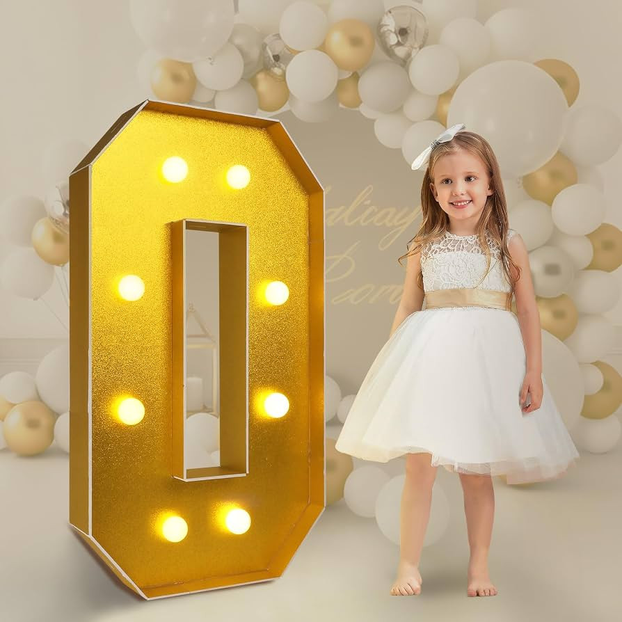imprsv 3FT Gold Marquee Light Up Numbers for 30th 40th 50th Birthday Decorations, Gold Party Deco... | Amazon (US)