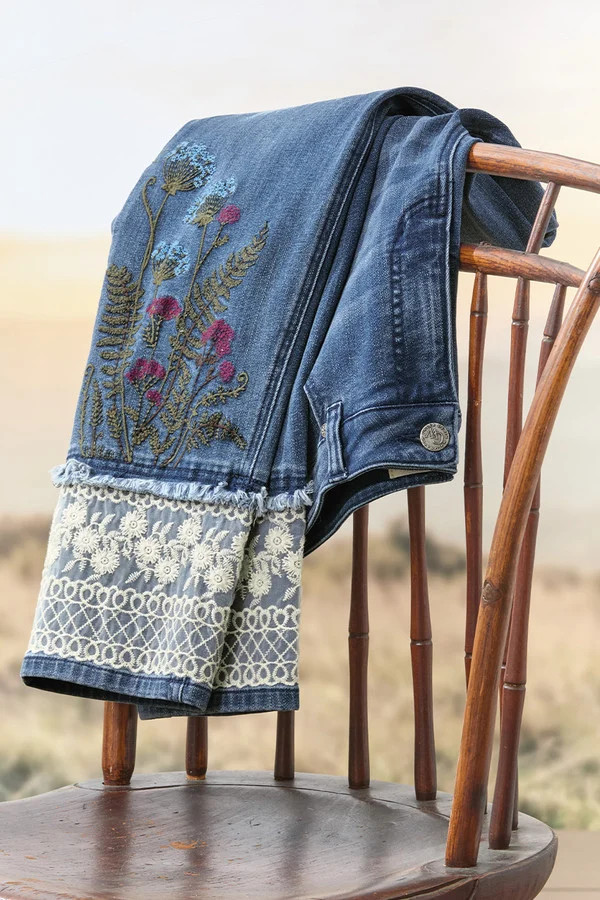 Ferns & Lace Embroidered Ankle Jeans | Coldwater Creek