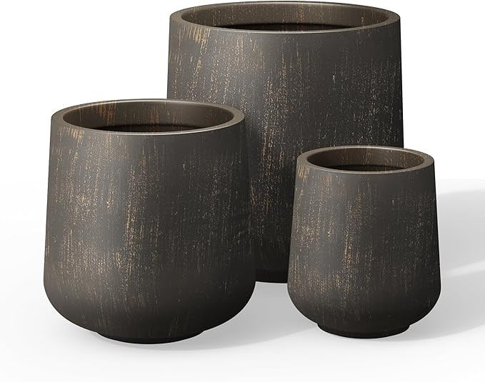 Kante 15.3"+11.6"+8.2" Dia Round Concrete Planter, Large Outdoor Indoor Planter Pots Containers w... | Amazon (US)