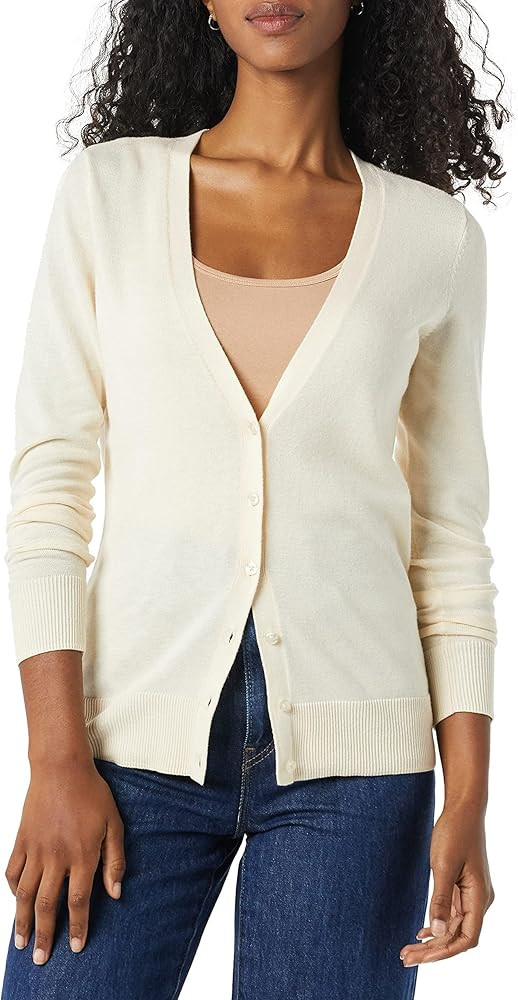 Amazon Essentials Women's Lightweight V-Neck Cardigan Sweater (Available in Plus Size) | Amazon (US)