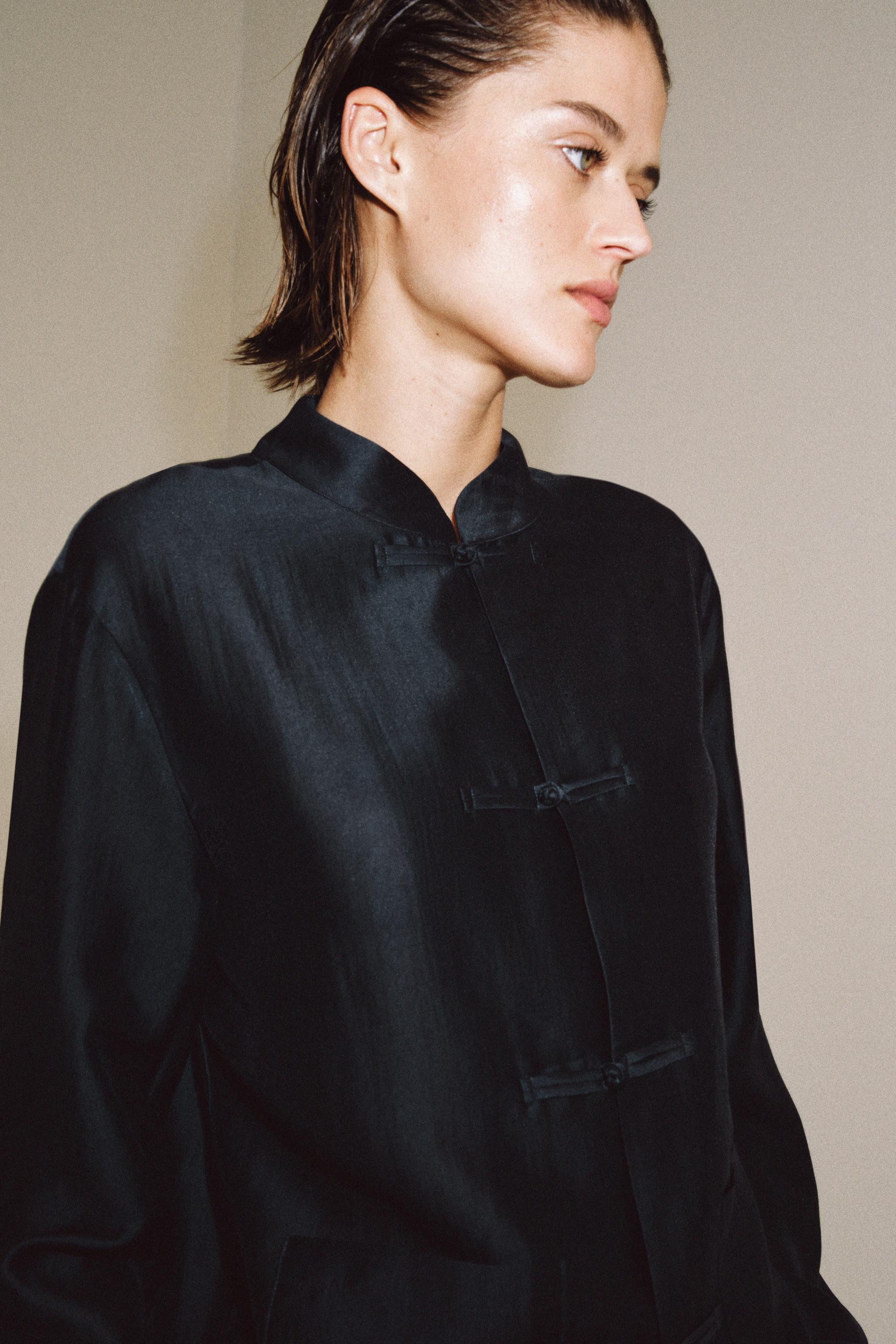 SATIN EFFECT FIREMAN CLASP SHIRT ZW COLLECTION | Zara US