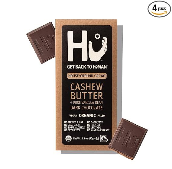 Hu Chocolate Bars | 4 Pack Cashew Butter Vanilla Bean Chocolate | Natural Organic Vegan, Gluten F... | Amazon (US)