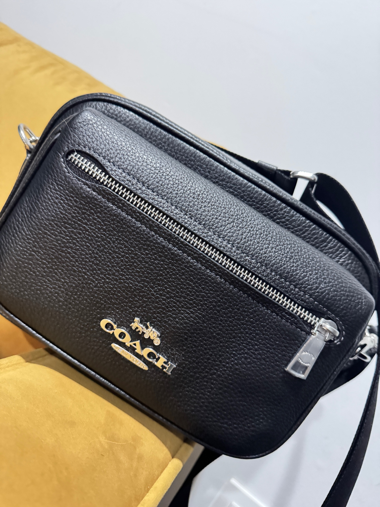 Black camera bag with silver hardware.  A rare find, as most that I see have gold hardware!

#LTKOver40 #LTKItBag #LTKStyleTip