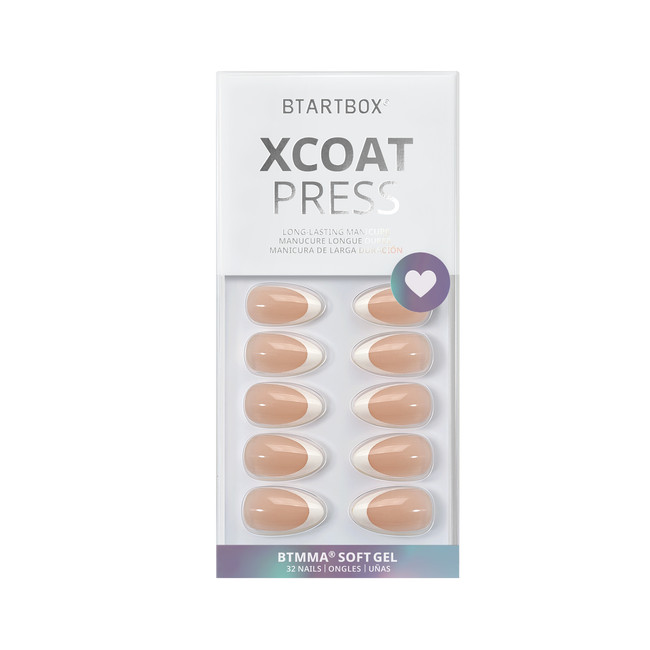 XCOATPRESS Press On Nails Short Almond - White French | Sally Beauty