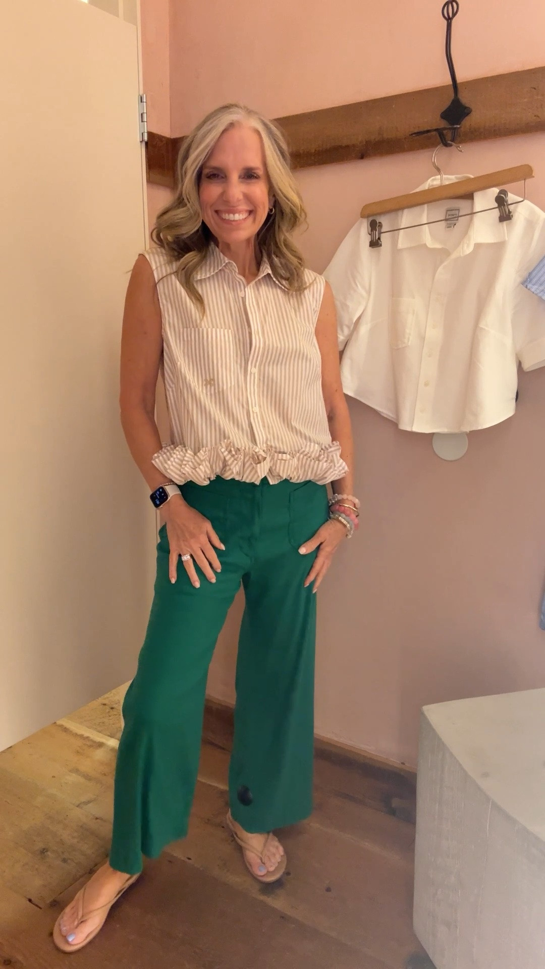 I’m wearing a 27 in the pants. They have stretch and I have a little room in them. The top is an XS. Cutest summer look for work or daily wear

#LTKgrwm #LTKootd #LTKOver40