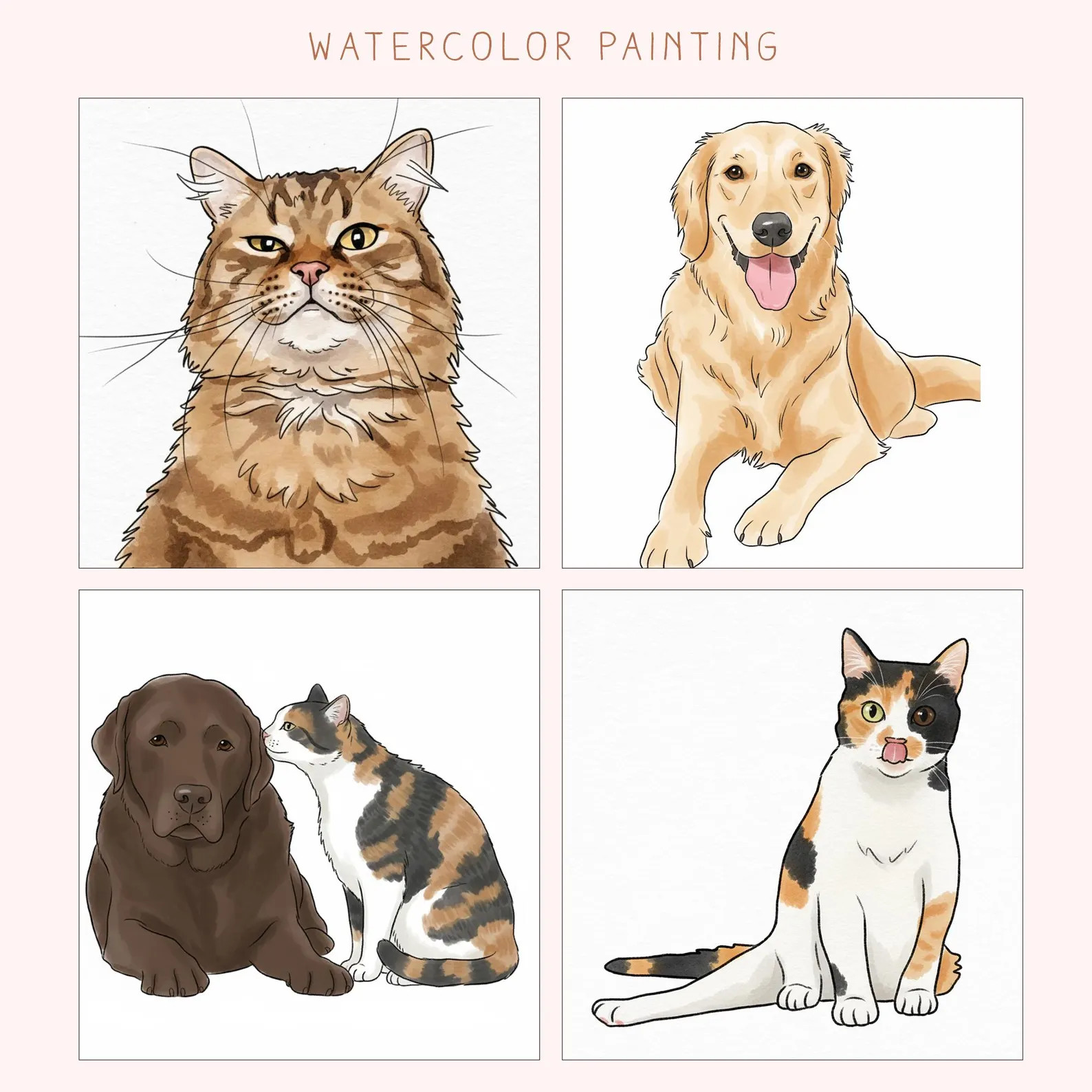 Personalized Pet Watercolor Frame Ornament, Christmas Gifts for Dog Lovers - Etsy | Etsy (US)