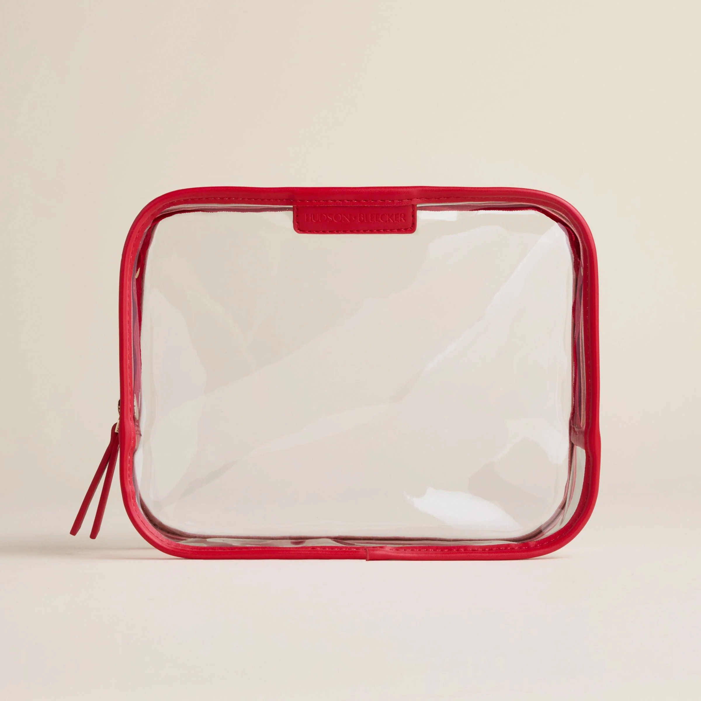 Crimson Red Away Clear Case | Hudson+Bleecker | TSA and Stadium-Friendly Bag | Hudson+Bleecker